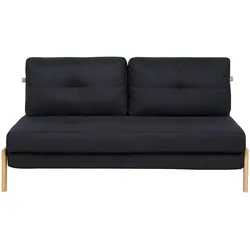 2-SITZER-SCHLAFSOFA Polsterbezug Schwarz Edland