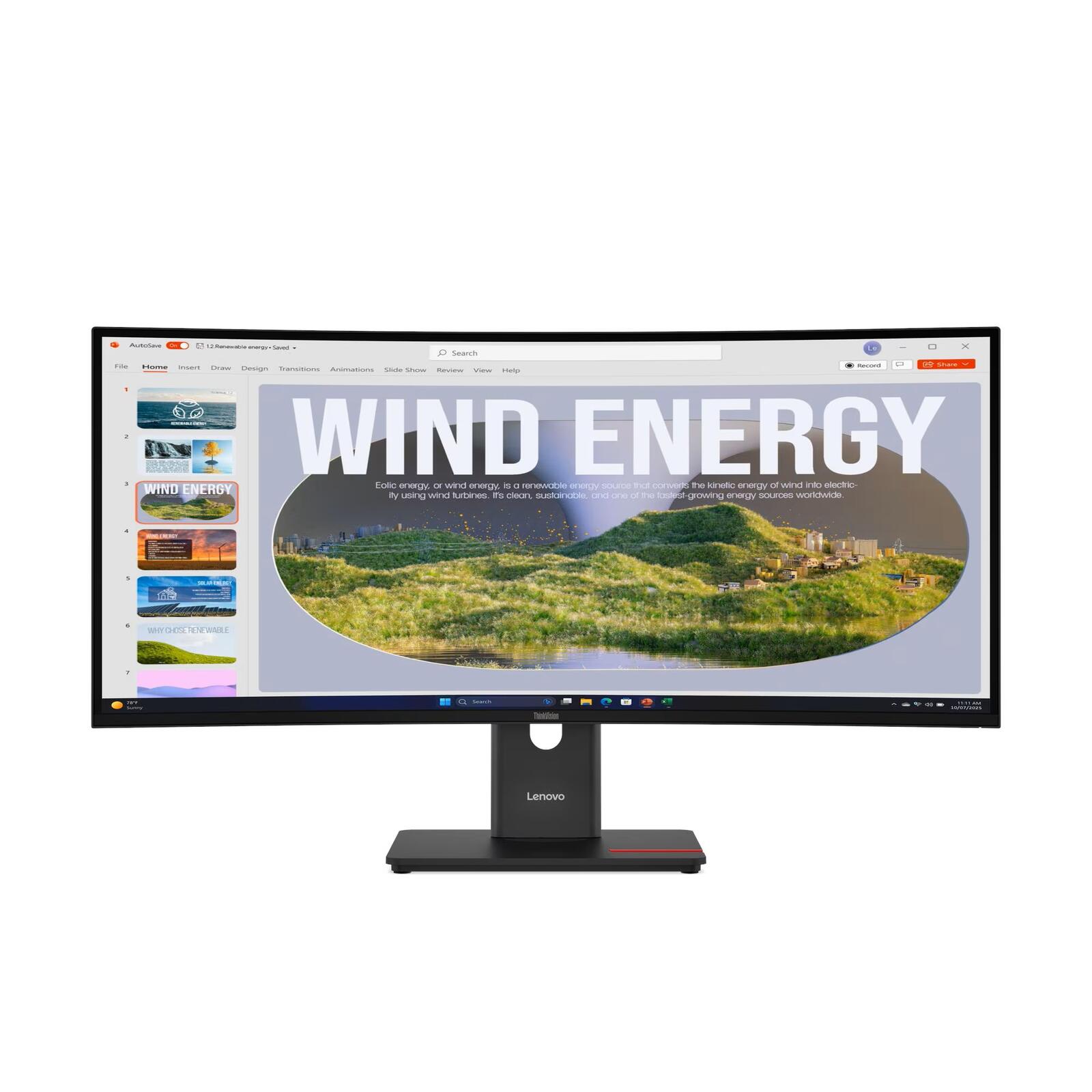 Lenovo ThinkVision T34WD-40 WQHD Curved Monitor 86,36 cm (34") 64AEGAT1EU
