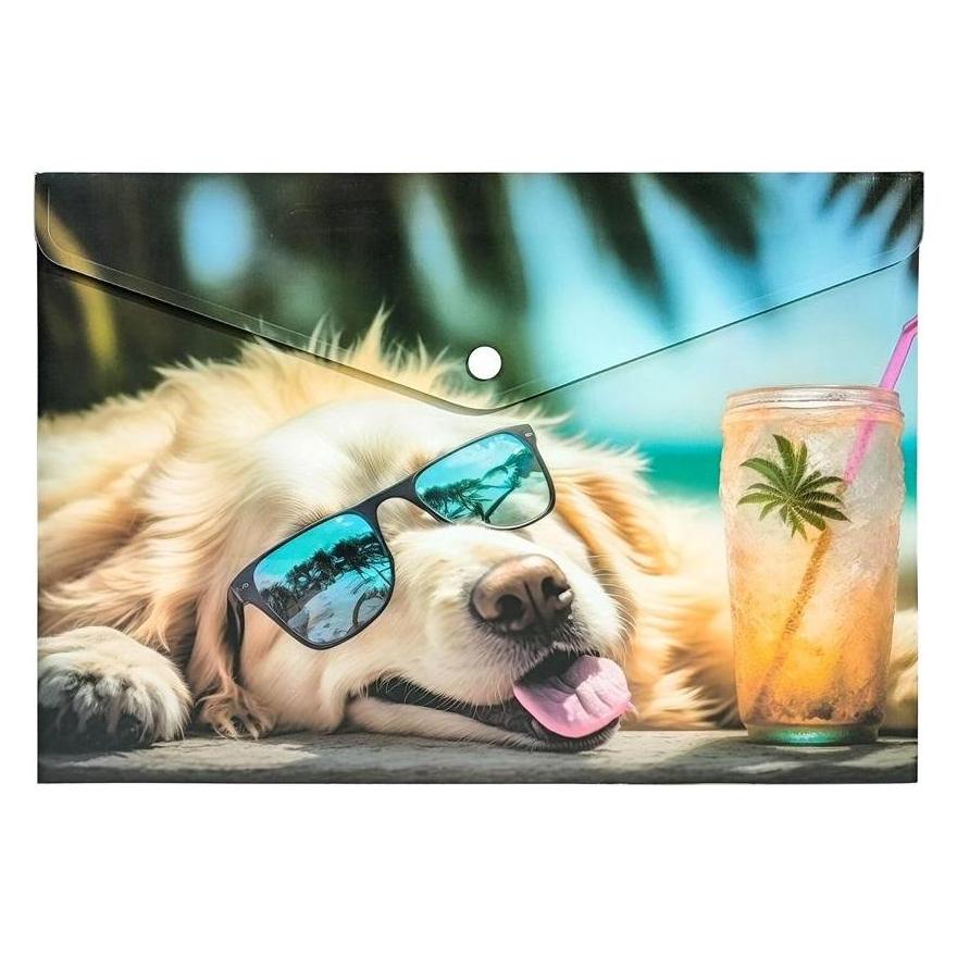 Panta Plast A4-PP-Umschlag mit Druckknopfverschluss und Aufdruck "Chillout Dog". (A4) (54624444)