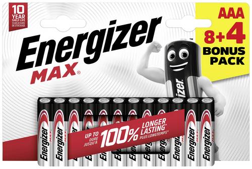 Energizer Max Micro (AAA)-Batterie Alkali-Mangan 1.5V 12St.