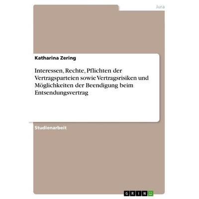 Interessen, Rechte, Pflichten der Vertragsparteien sowie Vertragsrisiken und Möglichkeiten der Beendigung beim Entsendungsvertrag, Taschenbuch von