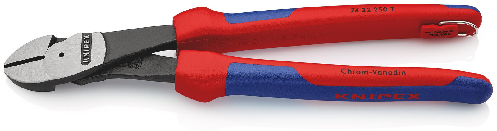 Knipex 74 22 250 T scherpe tang blauw rood 250 mm