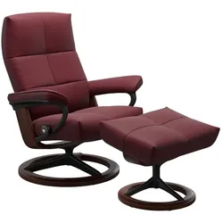 Stressless Sessel mit Hocker David Signature Leder Rot Batick Bordeaux L (Large)