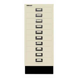 Bisley MultiDrawerTM | Inkl. Sockel, DIN A4, 10 Schubladen - 669 hellelfenbein