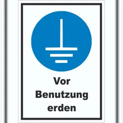 HB-Druck Vor Benutzung erden Aufkleber A1 (594x841mm)