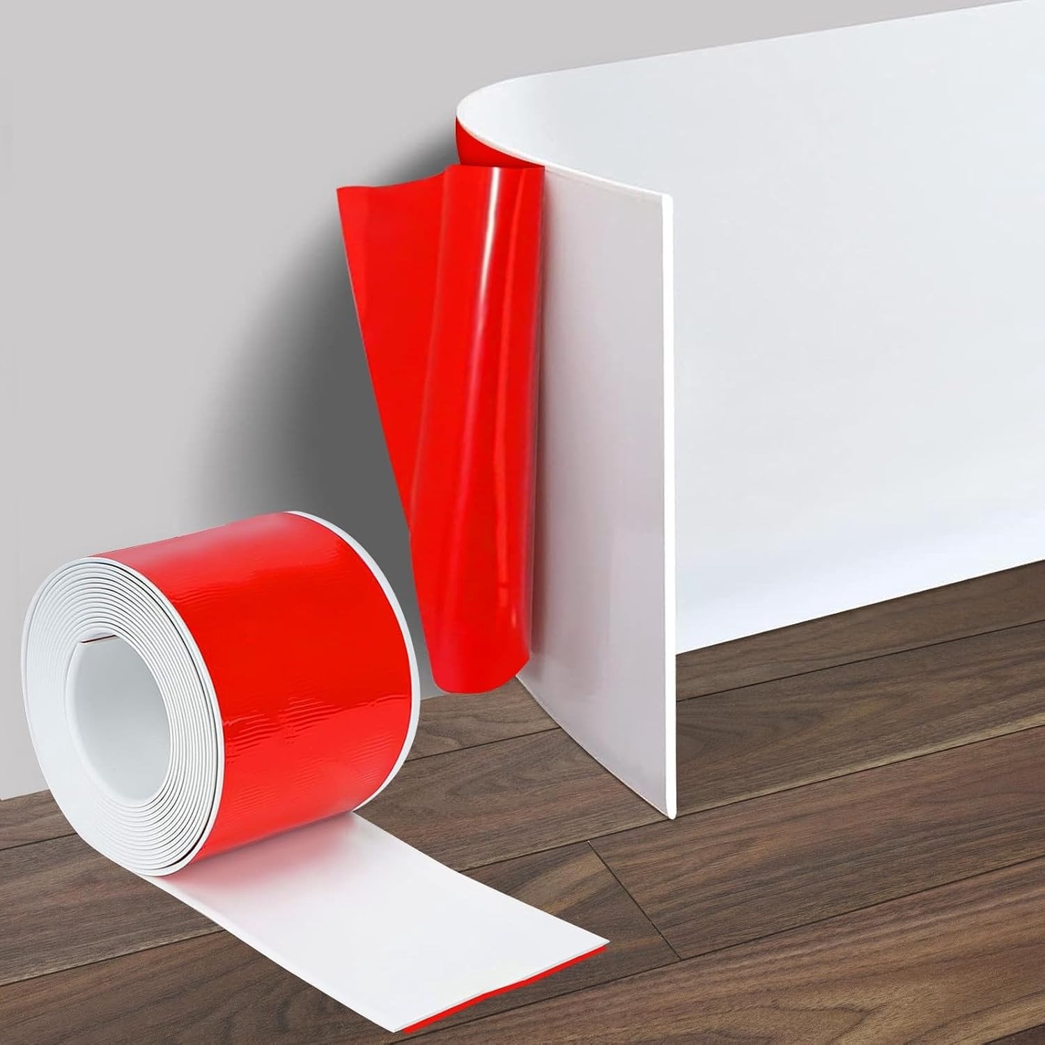Zelfklevende PVC Plinten Wit - Flexibele Plinten voor Woonkamer, Badkamer en Keuken - 8 cm x 3 m