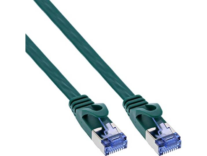 InLine patchkabel plat, U/FTP, Cat.6A, groen, 1m