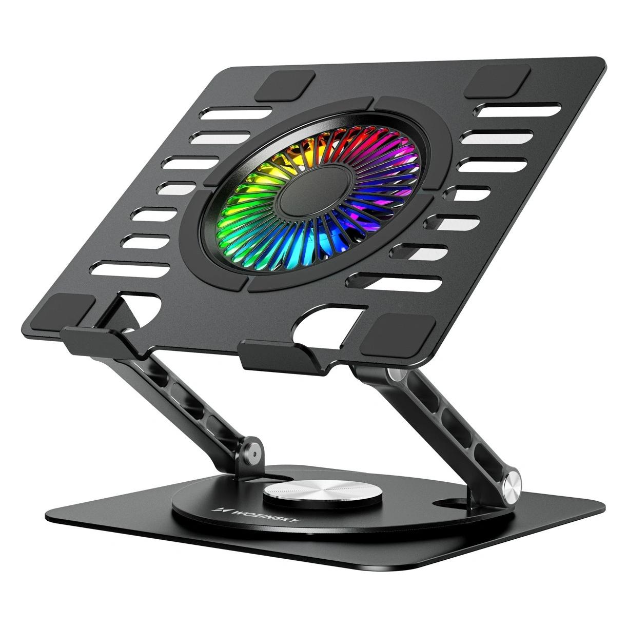 Wozinsky WDCX-X16-AS CoolBase RGB 360°-Kühlständer für Laptop und Tablet - Schwarz (1409315874)