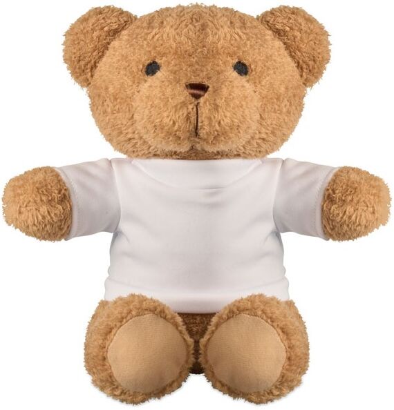 JACKIE Peluche Ourson t-shirt 23cm blanc