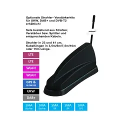 PAN-ANT230B 2xLTE/5G/2xWLAN/GPS Haiantenne 3,0 m Kabelsatz optional UKW/DAB+