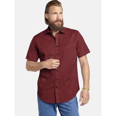 Kurzarmhemd JAN VANDERSTORM "Doppelpack Hemd EVIN", Herren, Gr. 5XL, weit, rot (weiß rot), Obermaterial: 100% Baumwolle CO., Hemden