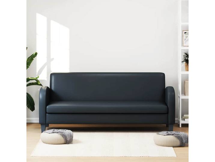 vidaXL 3-Sitzer-Sofa Kunstleder Schwarz