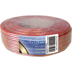 TME KLC1-30 TL - Lautsprecherkabel CCA-Leiter, 2x0,75mm2, transp., 30m-Ring