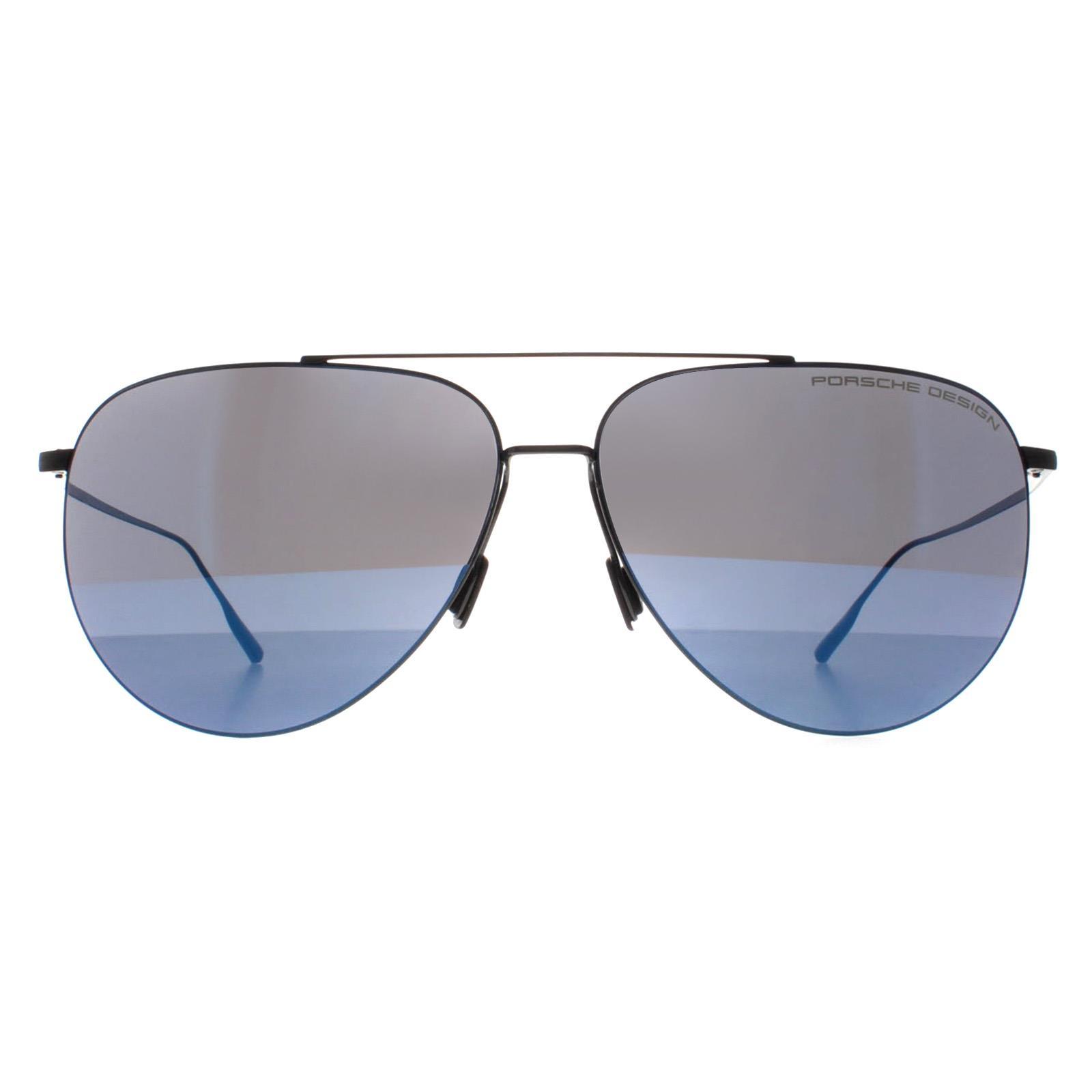 Porsche Design Aviator Unisex Zwart Blauw Spiegel P8939