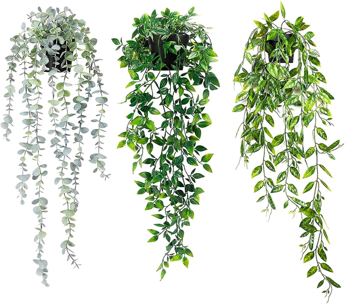 Merkloze Eucalyptus Kunstplanten Set van 3 voor Boho Decoratie