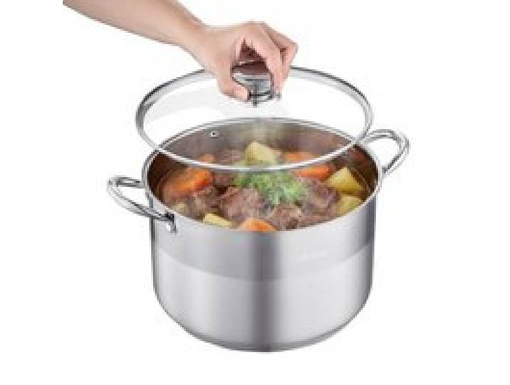 VEVOR Edelstahl Kochtopf 11,4 L Großer Suppentopf mit Glasdeckel Induktionsgeeignet Hochwertiger Nudeltopf PFOA-frei PFAS-frei für Gasherd Elektrokochfeld Ideal für Eintöpfe Pasta Familienportionen