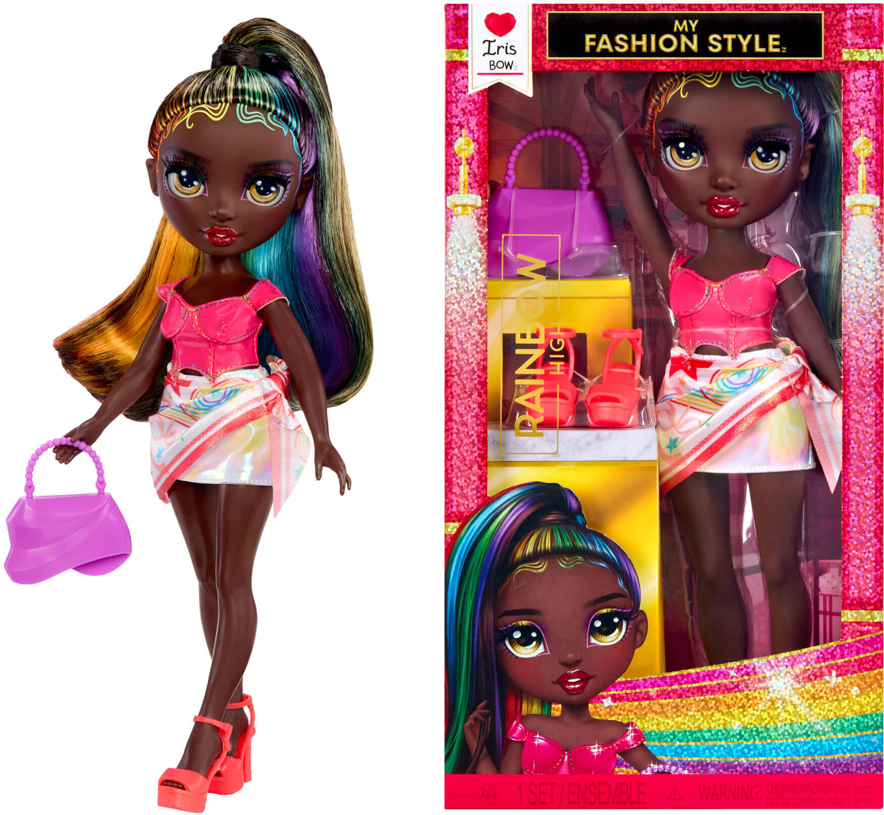 Rainbow High My Fashion Style Iris 11-Inch Fashion Doll with Red Outfit and Accessories for Kids