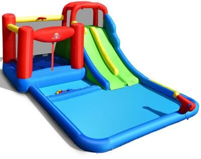 Costway Inflatable Water Slide with Ocean Balls for Kids without Blower