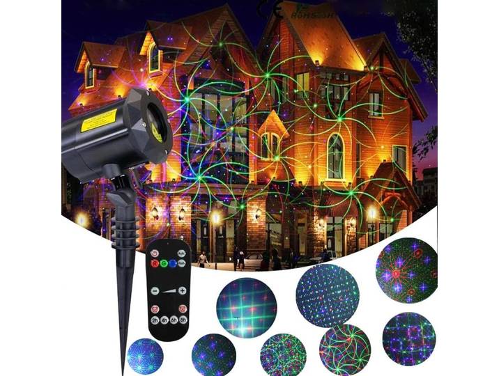 Projecteur de lumière laser extérieur de Noël, spectacle de motifs cosmiques, maison décorative de Noël, cour, jardin, décoration murale, maison, fête de vacances