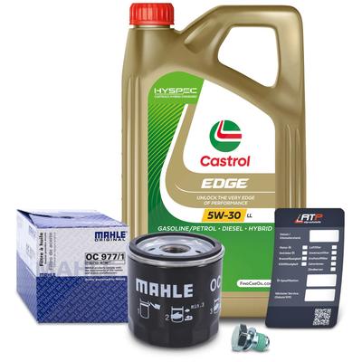 Mahle Ölfilter+Schraube+5 L Castrol 5W-30 LL [Hersteller-Nr. 10492154] für VW, Audi, Seat, Skoda