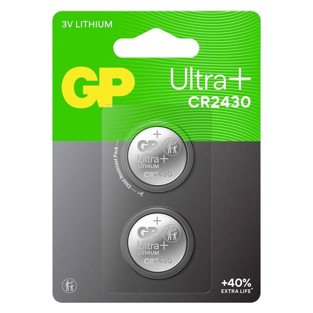 GP Batteries GP Knopfzelle CR 2430 3 V 2 St. 300 mAh Li-MnO2 GP Ultra Plus Batterie Lithium K (2 Stk., 300 mAh) (GPPBL243U001)