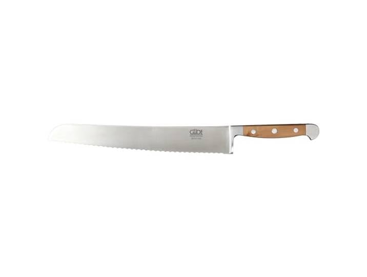 GÜDE Solingen - Brotmesser geschmiedet, 32 cm, Birnenholz, ALPHA BIRNE, Doppelkropf, Handmade Germany