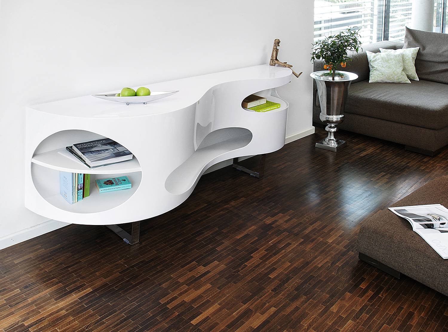 home24 Dressoir Toukley Wit Hoogglans