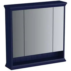 VitrA Valarte LED-Spiegelschrank 65793 78x17x76cm, 3 Spiegeltüren, Korpus stahlblau, lackiert