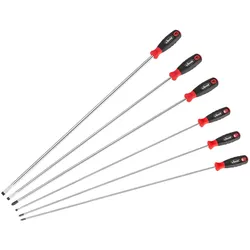 Vigor, Schraubenzieher, Schraubendreher Satz ∙ extra lang ∙ V4432/6 ∙ Schlitz Profil, Kreuzschlitz Profil PH ∙ 600 mm...