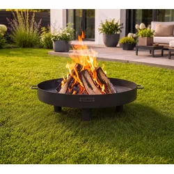 CookKing Tunis | Feuerschalen Set 60 cm | inkl. Grillrost & Deckel - Schwarz
