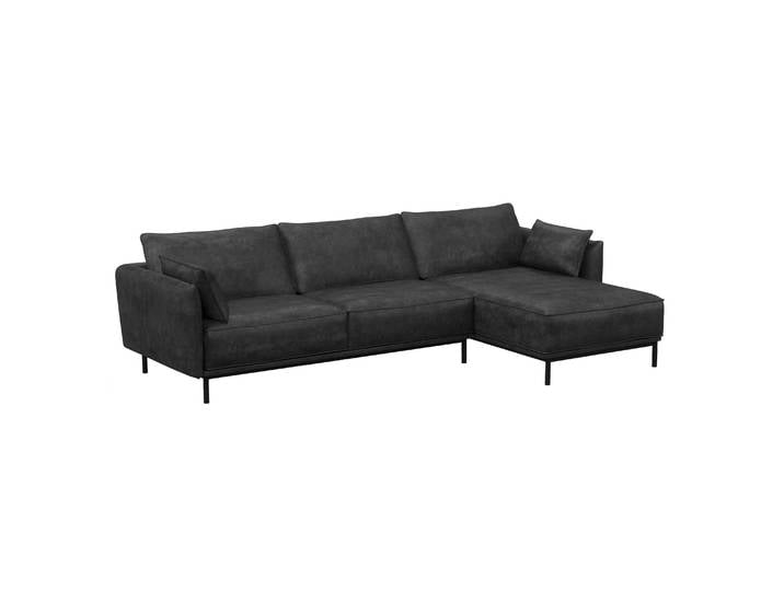 Ecksofa Leder ELVIS rechts anthrazit