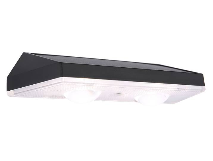 LED Solarleuchte GLOBO LIGHTING SOLARLEUCHTE KUNSTSTOFF SCHWARZ MATT, 1XLED , schwarz, B:14cm H:3,7cm, Leuchten, LED Solarleuchte, Farbwechsel mit fixierbaren Lichtmodi