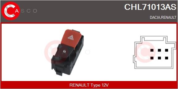 Casco Warnblinkschalter Chl71013as Für Dacia Renault