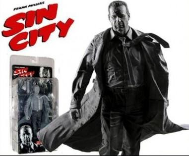 NECA Sin City Hartigan Actiefiguur met revolver, zwart-wit