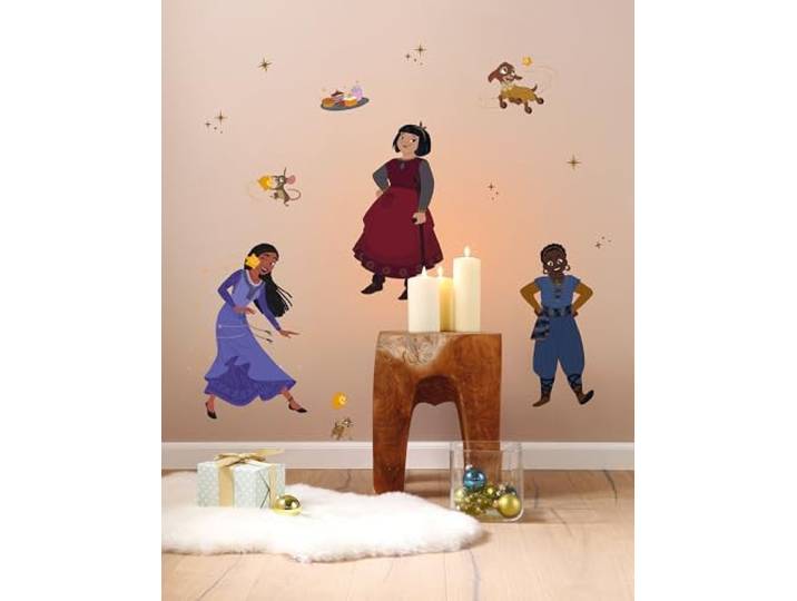 Disney Wish muurtattoo - Wish Dance - grootte 70 x 50 cm - wandsticker, kinderkamer, roze, stickers
