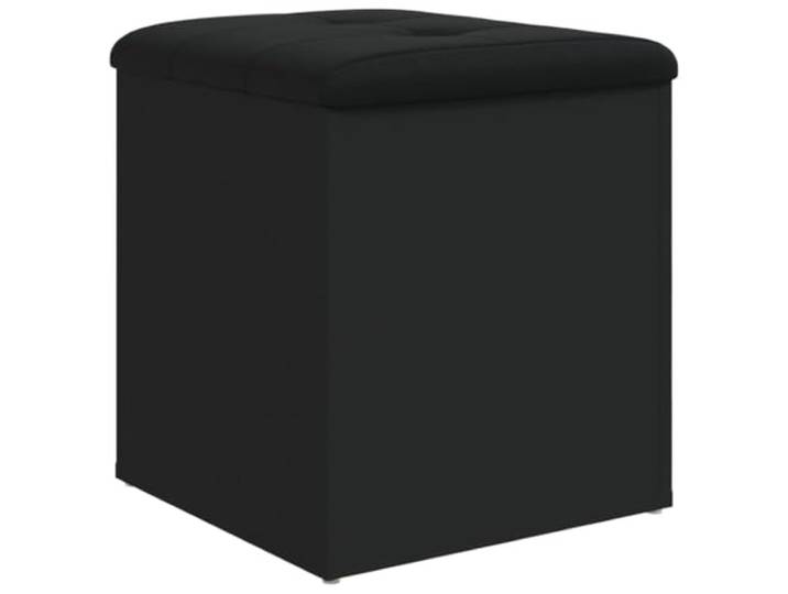 LQMDNFMD Sitzbank mit Stauraum 42x42x45 cm Schwarz Holzwerkstoff Gepolsterte Truhenbank für Schlafzimmer und Flur, stabiler Klappdeckel mit Scharnier und praktischer Innenraum.