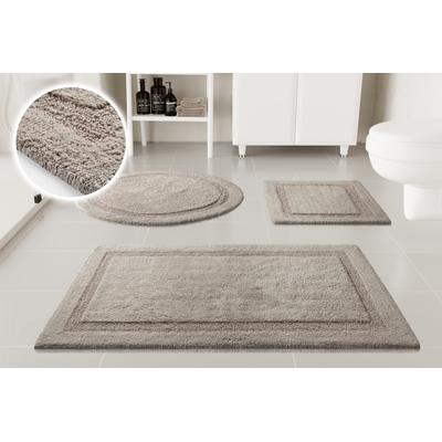 Badematte OTTO HOME "Meellor", grau (greige), H:20mm, Baumwolle, Badematten, Badematte, Badteppich, getuftet, modern, Uni, antirutsch, flauschig, Baumwolle