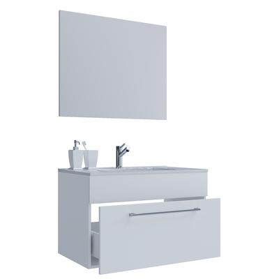 Waschtisch VCM "3-tlg. Waschplatz Waschtisch Badinos Schublade SP", weiß, B:80cm T:46cm, Waschtische, Waschtisch