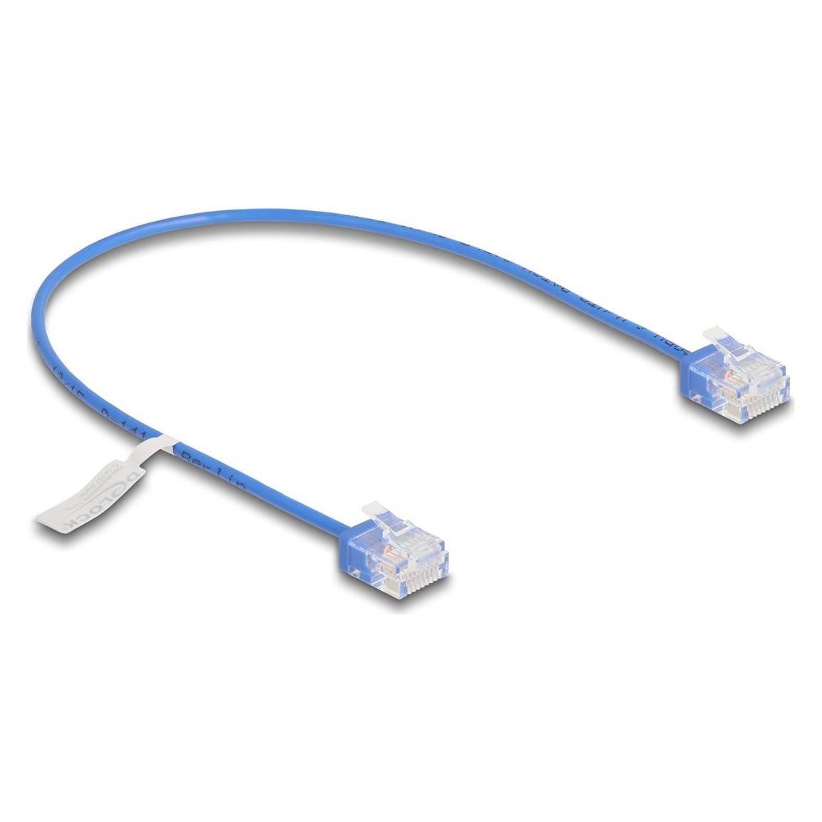 Delock RJ45 Netzwerkkabel Cat.6 UTP Ultra Slim 0,3 m blau mi (CAT6, 0.30 m) (80778)