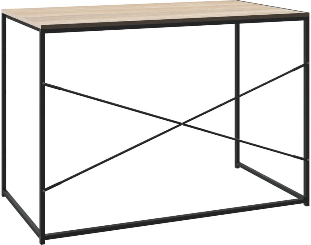Rio Satrogan Solid Wood Writing Desk Black/Oak 70cm H X 110cm W X 60cm D