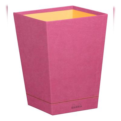 Rhodiarama Papierkorb aus Kunstleder, 27x27x32cm - Fuchsia 194628C