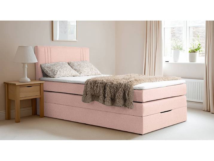 Boxspringbett Ghoripur - Typ B 140 x 200cm Webstoff Mavie Pink