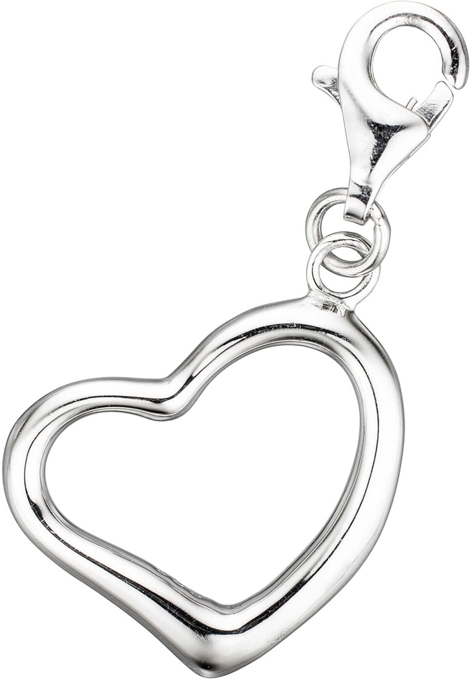 Charm Herz JOBO "Anhänger Herz", silber (silber 925), Charms, Damen, Silber 925 (Sterlingsilber), 925 Silber