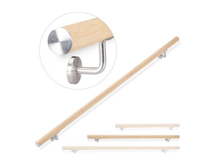 Relaxdays Handlauf Aluminium Buche-Optik
