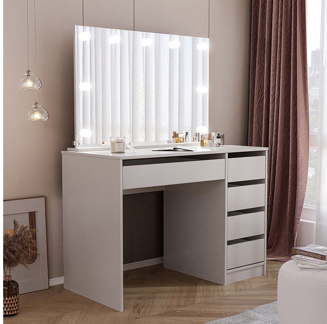 IDOHOME Kaptafel Bella Moderne Make-uptafel Kasjmier