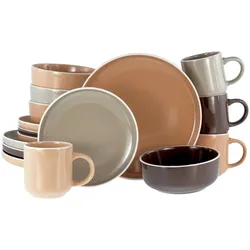 creaTable Kombiservice 16-tlg. NORDIC MOCHA MOUSSE - B/H/T ca. 37.50x30.00x32.00