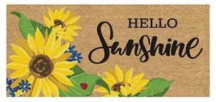 Evergreen 22 in. x 10 in. Sensational Sunflower Flocked Sassafras Coir Switch Mat