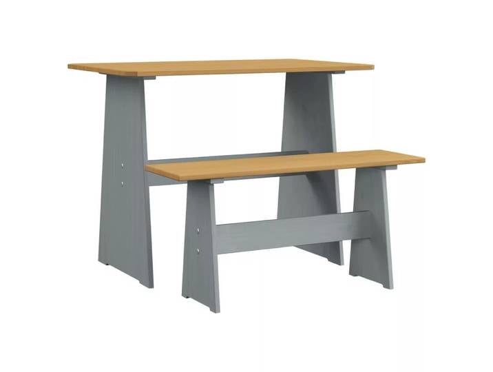 VidaXL - Esstisch mit bank holz, One Size, Braun