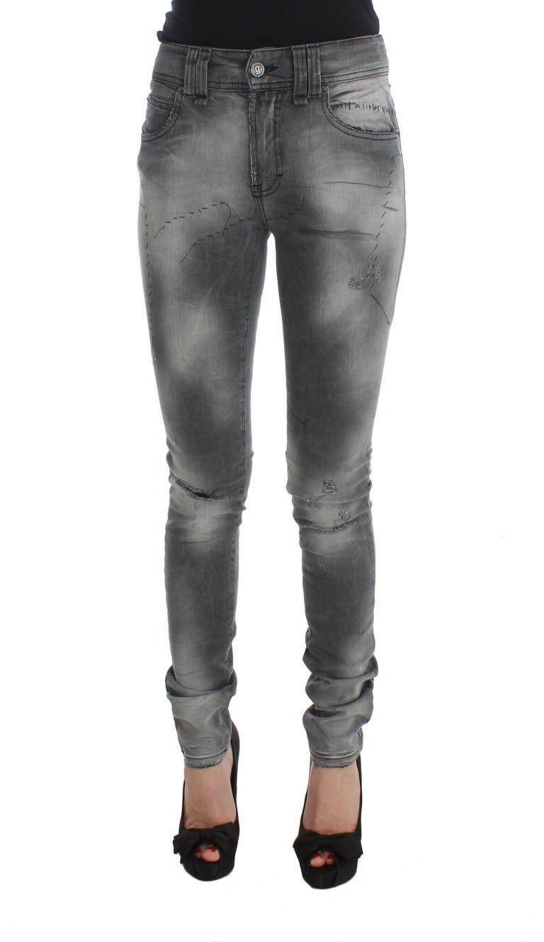 John Galliano Graue Waschung Baumwollmischung Slim Fit Denim Jeanshosen