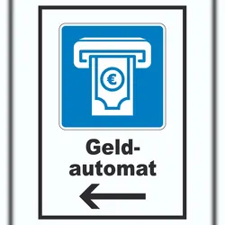 HB-Druck Geldautomat Pfeil links A4 (210x297mm)